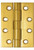 Superior Brass Butt Hinge Fixed Pin inc - Satin Chrome Screws 38x22mm - Polished Brass