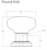 Bordeaux Knob Pewter 35mm