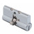 Whitco W8413 Euro Cylinder with Ret - Satin Chrome Screw 2 X 5 Pin- Keyed Different
