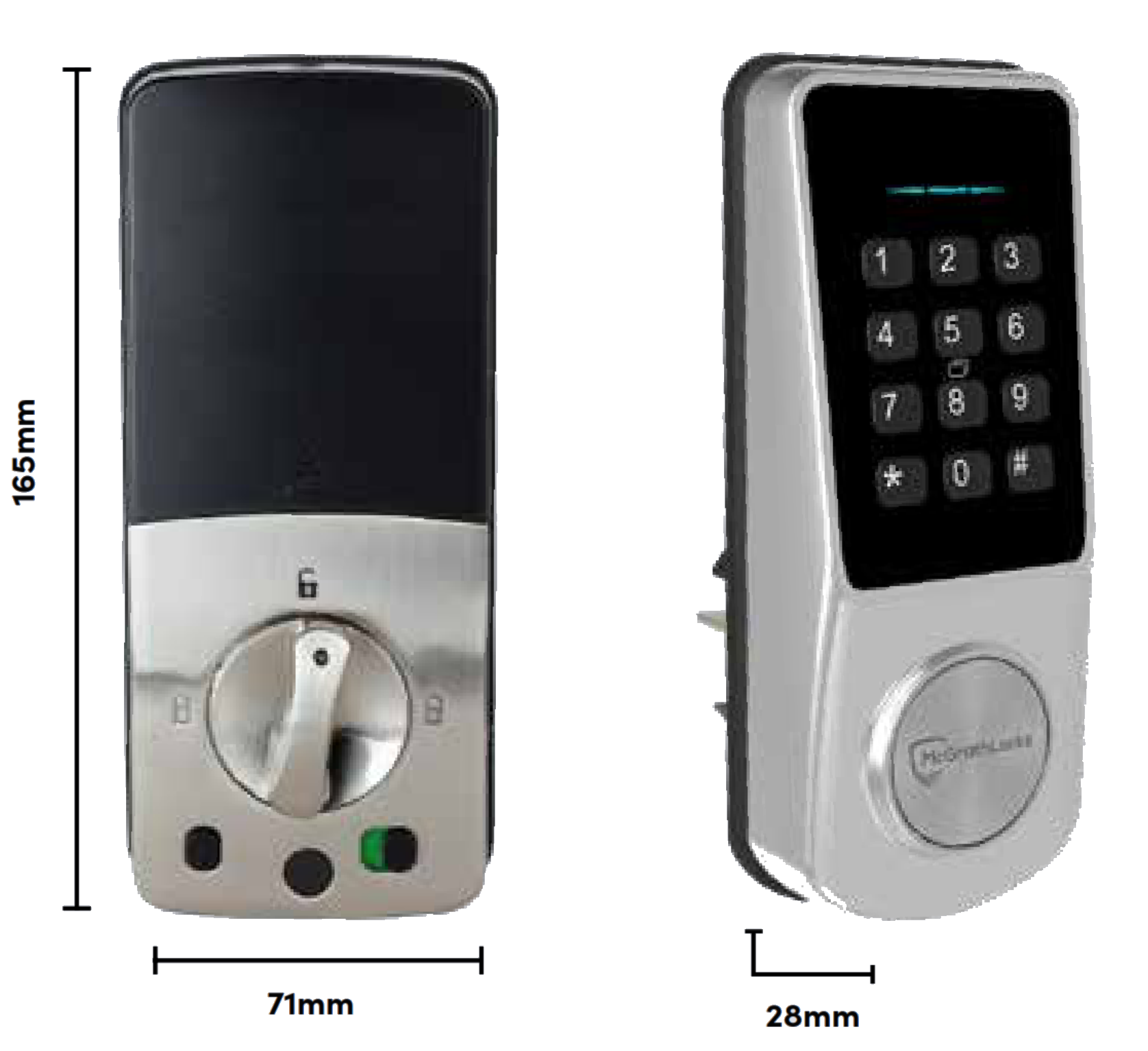 McGrath Ashgrove smart deadbolt dimensions drawing
