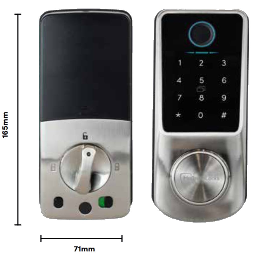 McGrath Kedron smart deadbolt dimensions drawing