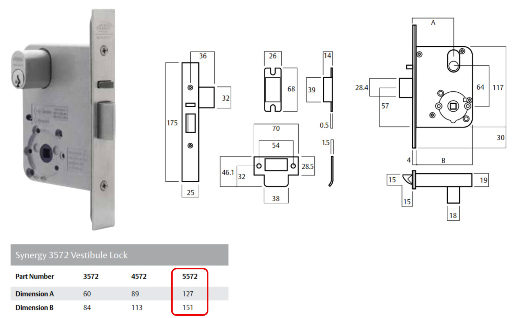 Product dimensional drawing
