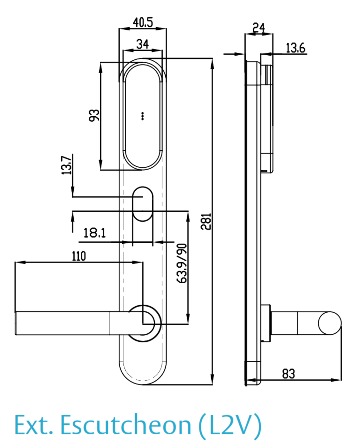 SMARTair i-max escutcheon dimensions