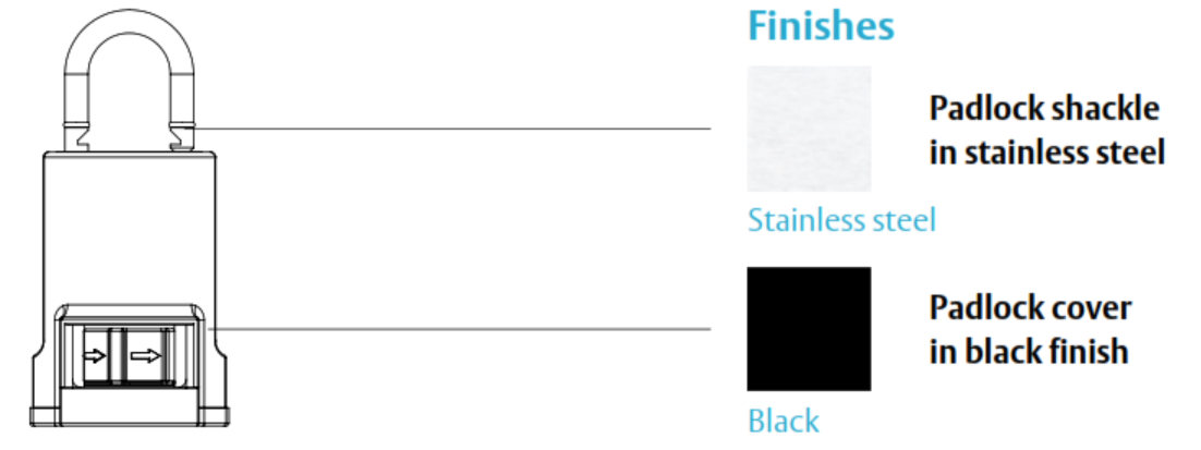 SMARTair i-gate padlock colour finish overview
