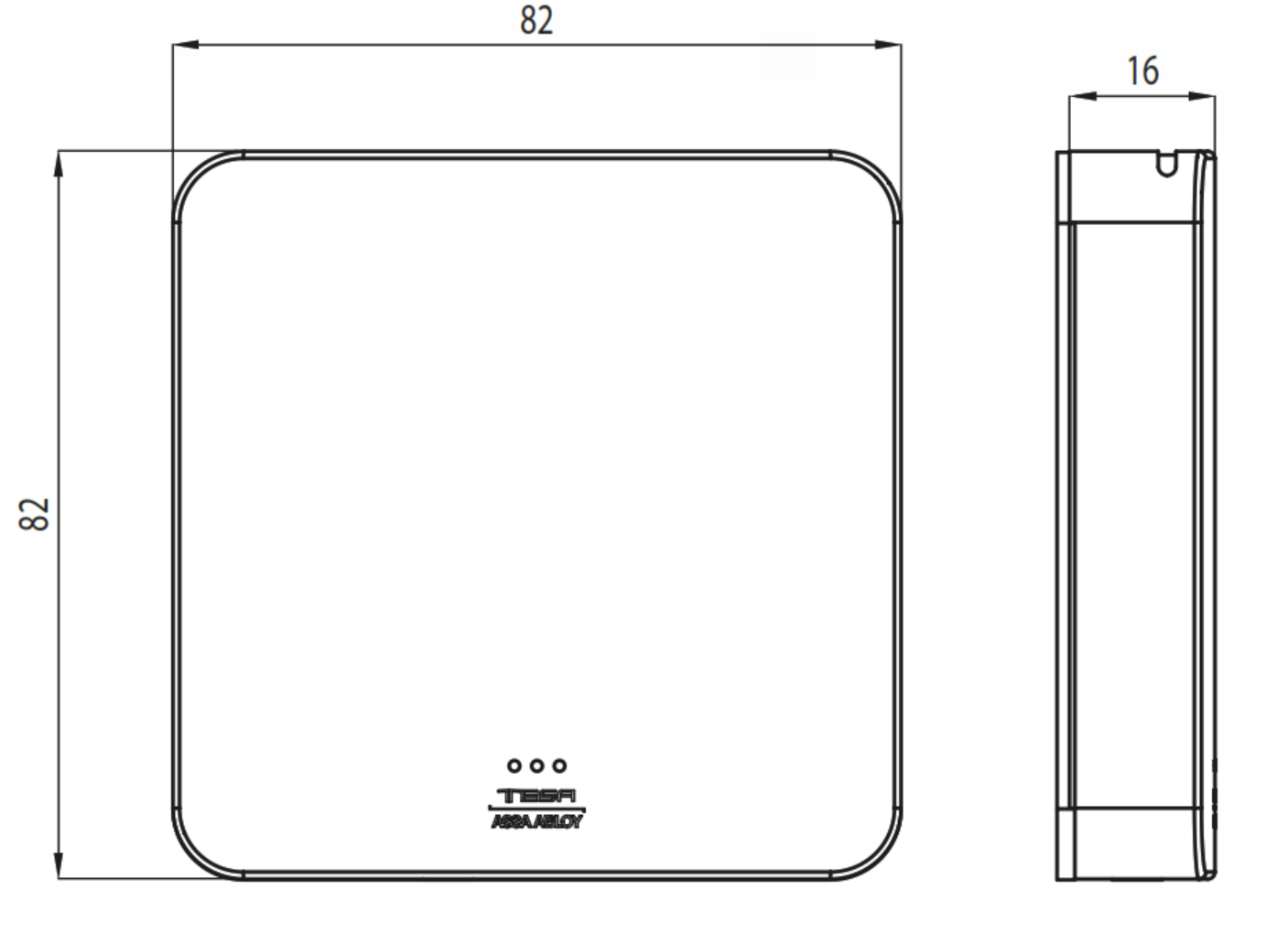 SMARTair i-Reader R4N Wide dimensions diagram