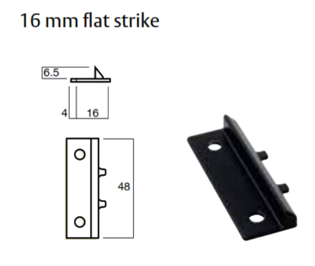 16mm aluminium strike