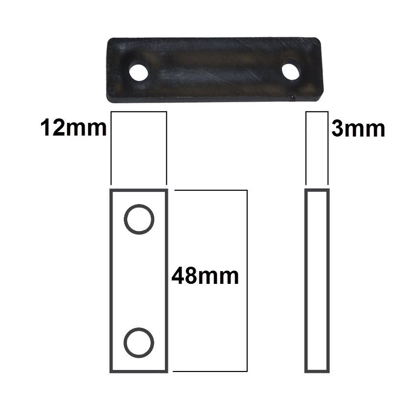 Whitco diecast sliding window latch dimensional diagram