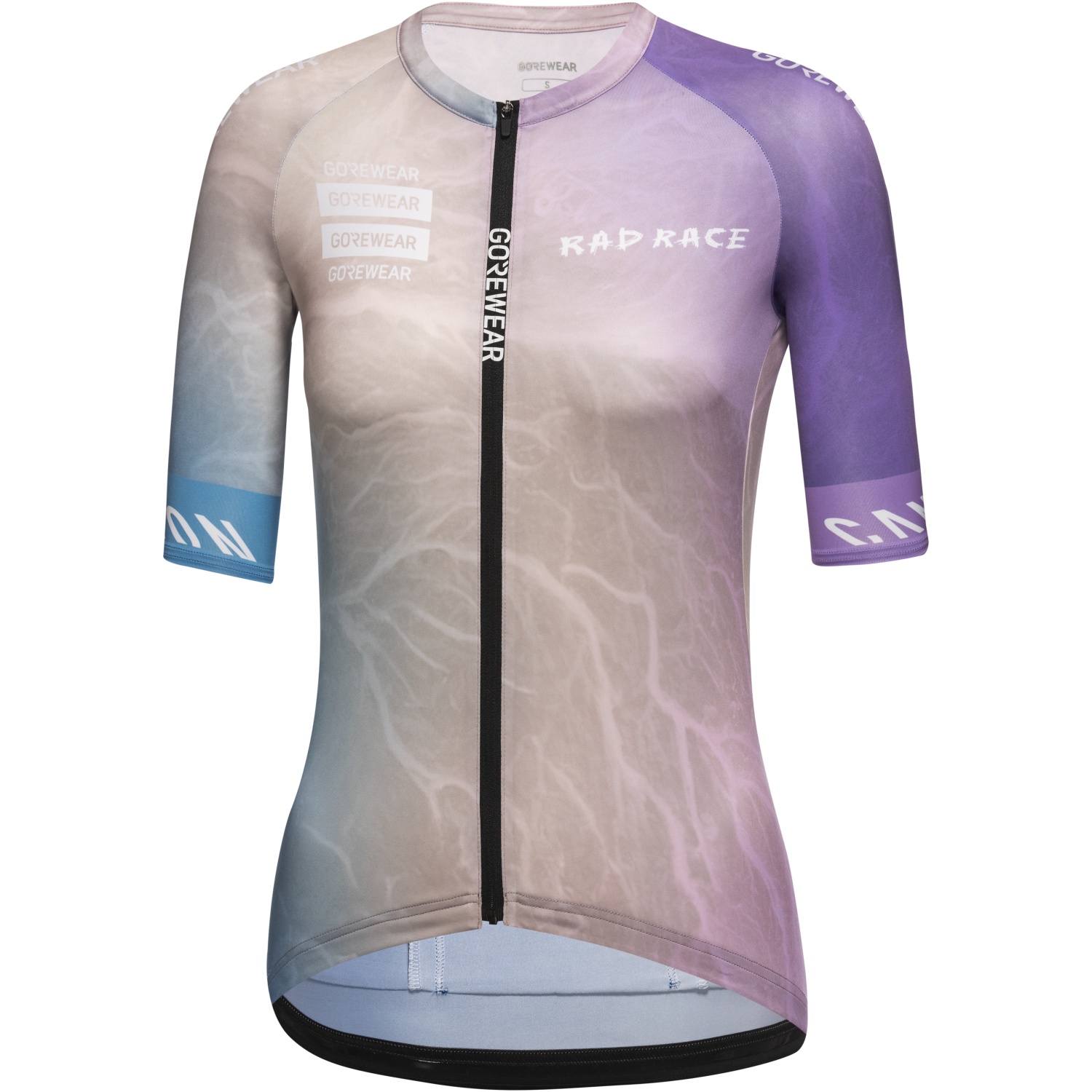 An image of the GOREWEAR x RAD RACE 2025 Jersey Womens being displayed without a product model wearing the product.