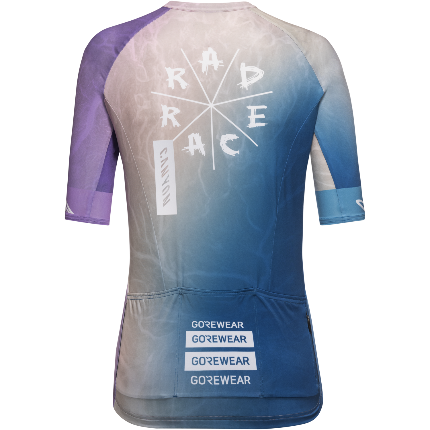 An image of the GOREWEAR x RAD RACE 2025 Jersey Womens being displayed without a product model wearing the product.