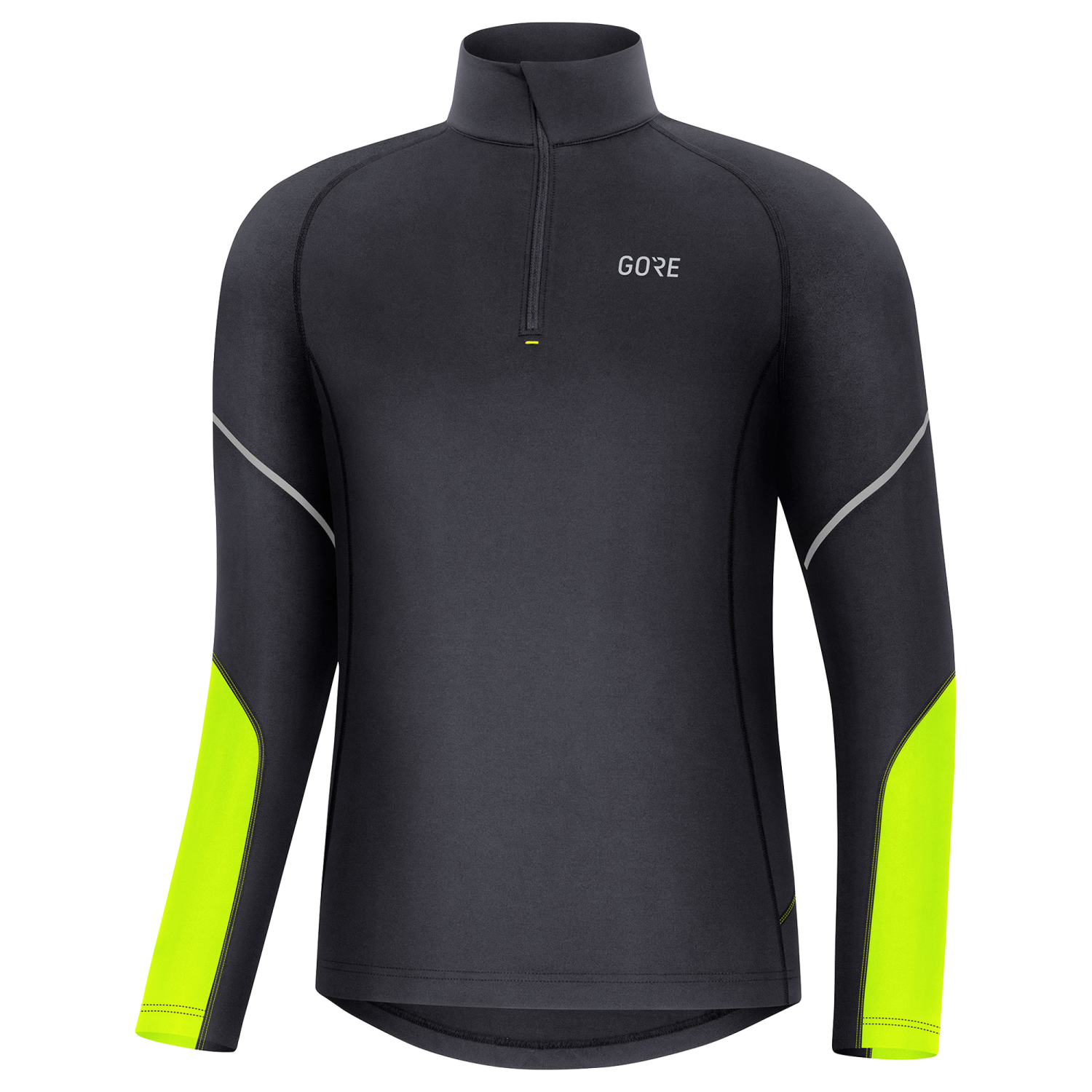 Gezeigt wird ein Bild des Artikels der Kategorie „M Mid Zip Shirt langarm“, ohne dass ein Model das Produkt trägt.