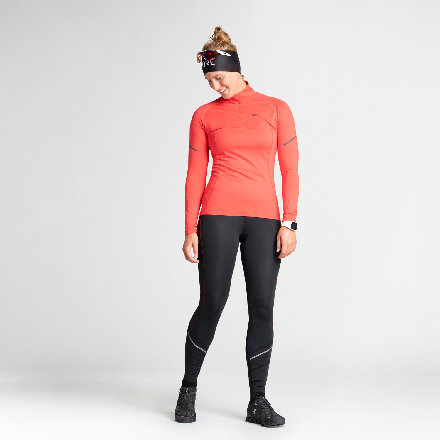 M Femme Mid Zip Maillot manches longues