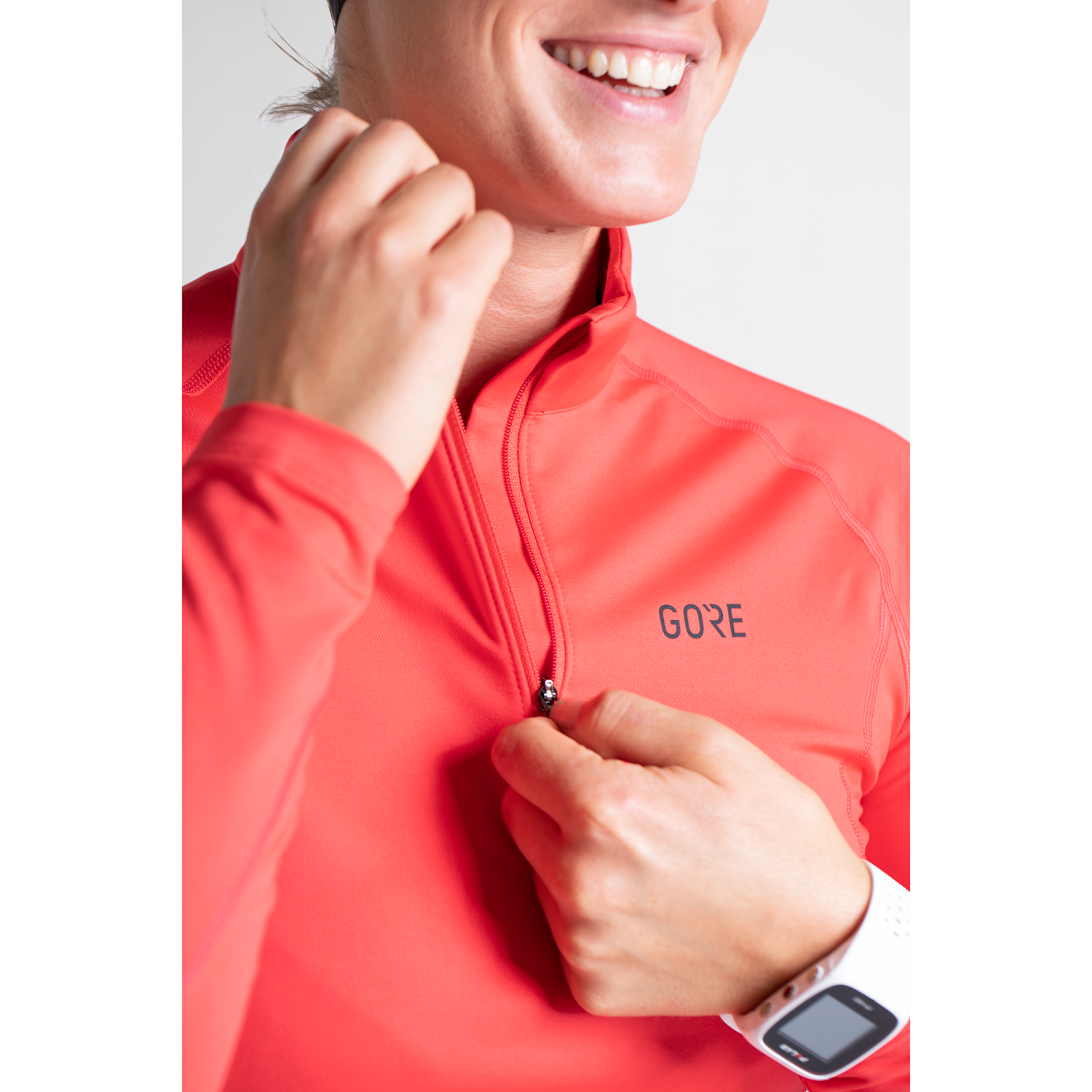 M Femme Mid Zip Maillot manches longues