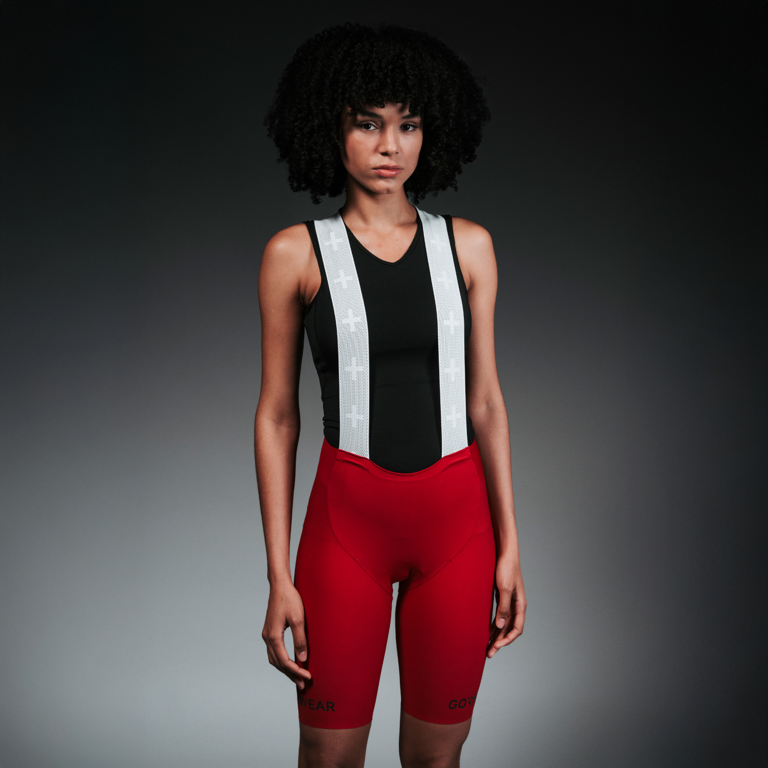 A product model is wearing the Distance Bib Shorts 2.0 Womens in size Small and is 174 cm / 5'8'' and weighs 58 kg / 127 lbs.