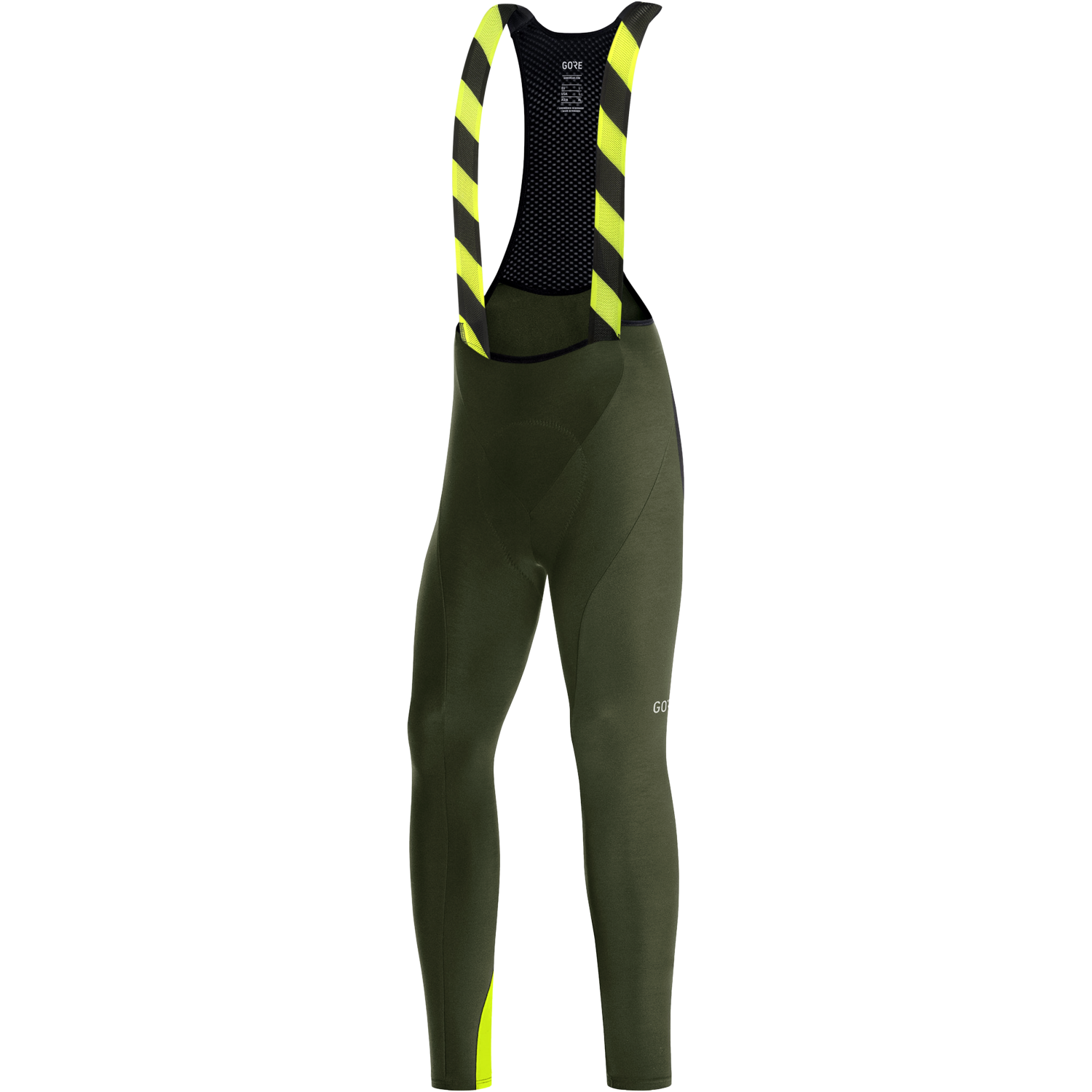  GORE WEAR C3 Women's Bib Tights with Seat Insert Gore  Windstopper, XL, Black/Neon Yellow : Clothing, Shoes & Jewelry