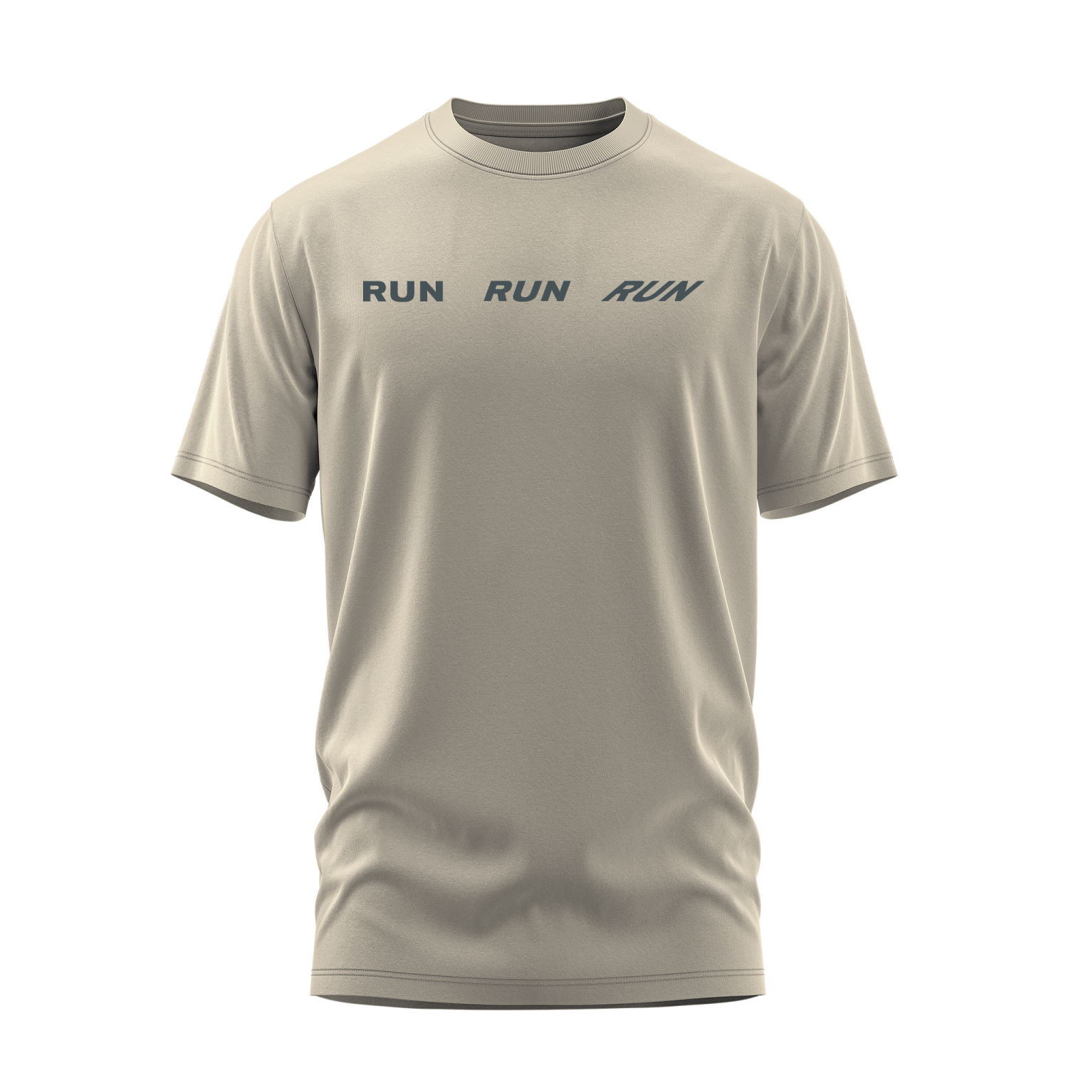 An image of the Run Logo Graphic Tee being displayed without a product model wearing the product.