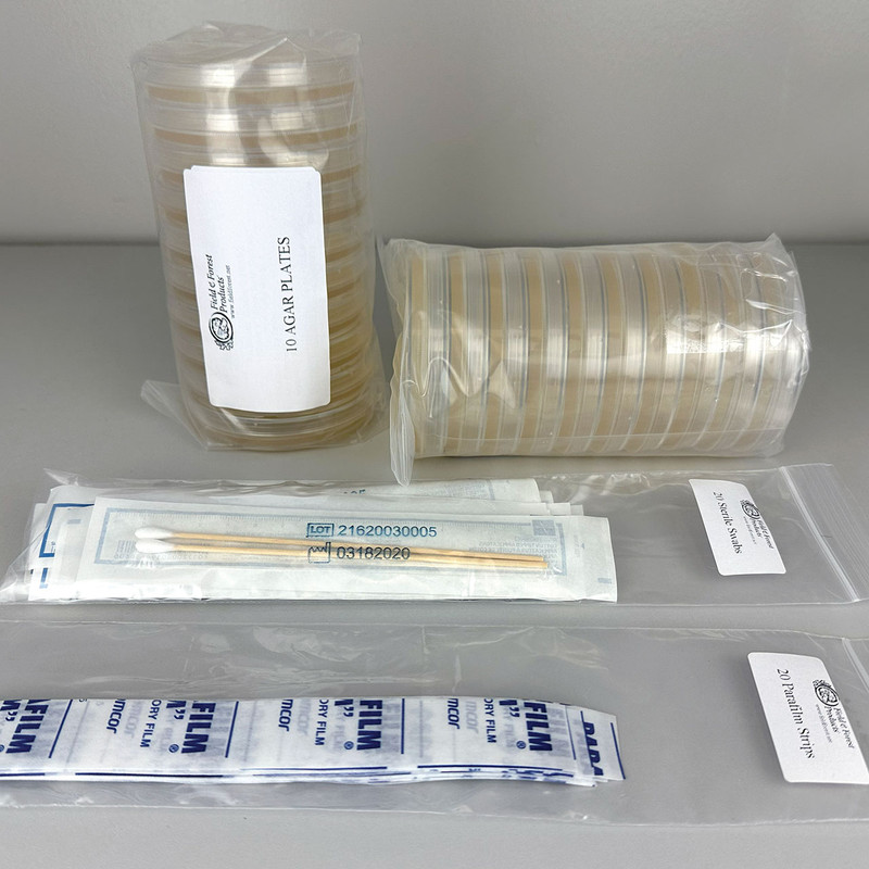 Microbes are EVERYWHERE Kit includes 20 sterile agar plates, 20 sterile swabs, 20 pieces of parafilm, and instruction guide!