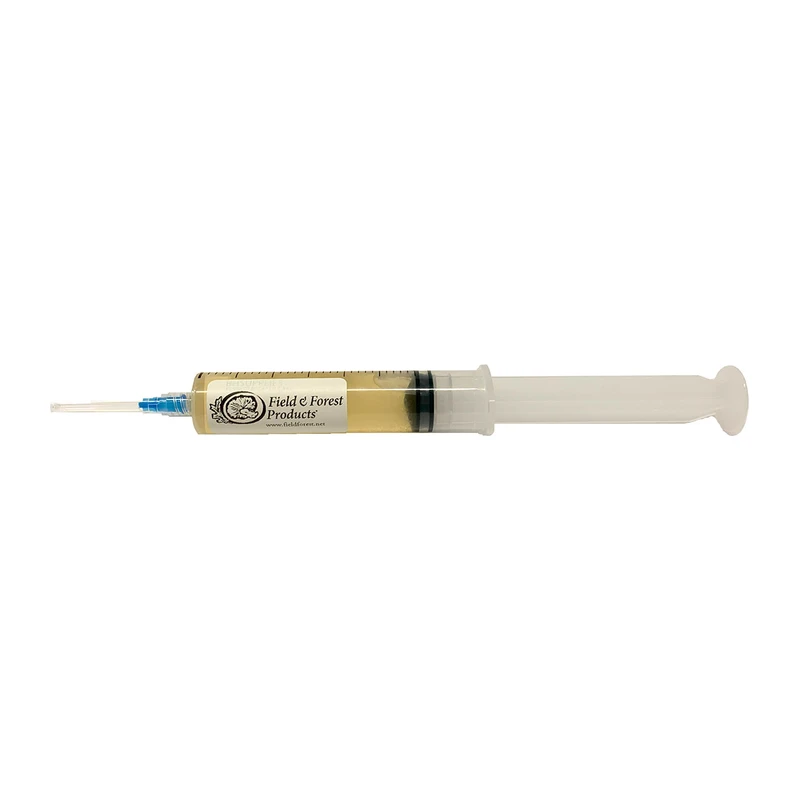 10mL syringe with the beneficial bacteria Pseudomonas putida used to improve soil microbiome and promote growth.