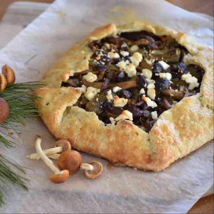 Chestnut mushroom galette. 