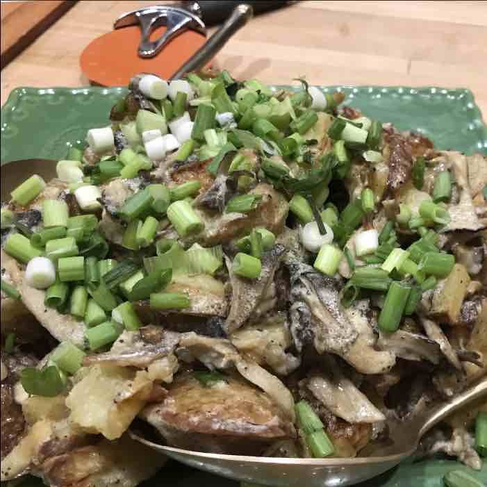 maitake and potato salad.