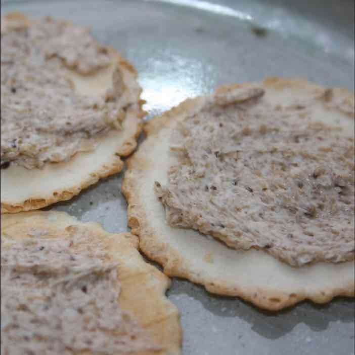 mushroom butter on crackers