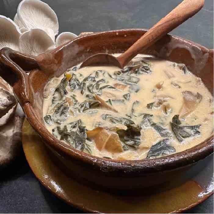 creamy mushroom and chard soup 