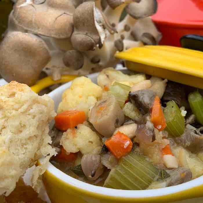 pearl oyster mushroom pot pie