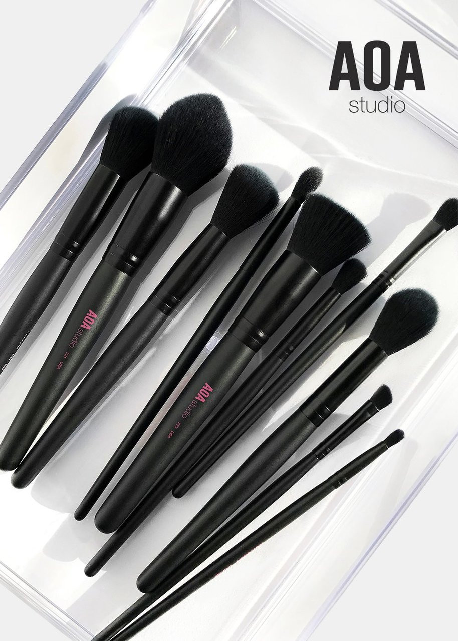 Aoa Studio 10 Pc Plush Faux Mink Brush Set Trenddoctor Com