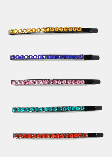 Melody - 5 Piece Colorful Stone Hair Pin Set