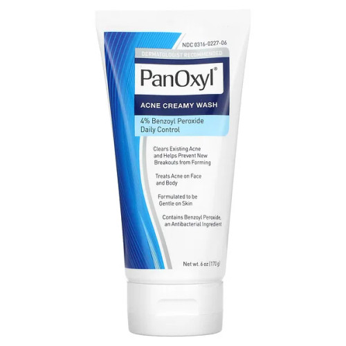 PanOxyl - Creamy Acne Wash, Daily Control, 4% Benzoyl Peroxide - 6 oz