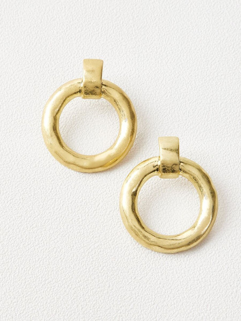 Fashion Jewelry - Gold Circle Earrings 