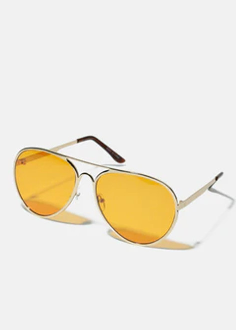 Fancy Glasses - Colorful Lens Aviator Sunglasses - Orange