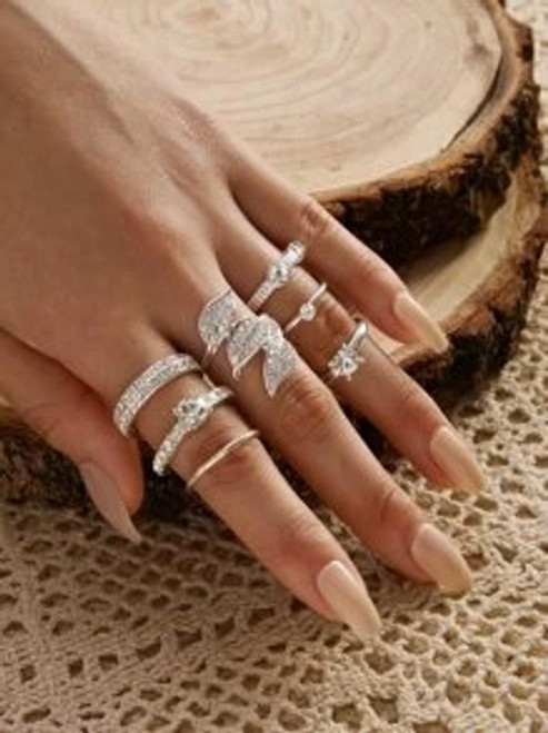 Melody - Elegant Silver Rings (7 Rings)