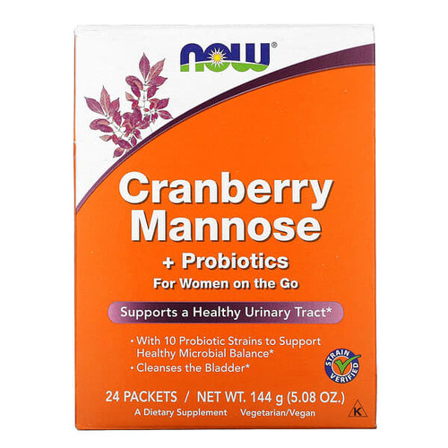 NOW Foods - Cranberry Mannose + Probiotics, For Women On The Go ( 24 Packets)