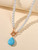 Melody - Pearl Beaded Stone Pendant Necklace