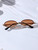 Fancy Glasses - Oval Brown Shaped Trendy Glasses 
