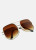 Fancy Glasses - Reflective & Ombre Aviator Sunglasses - Brown