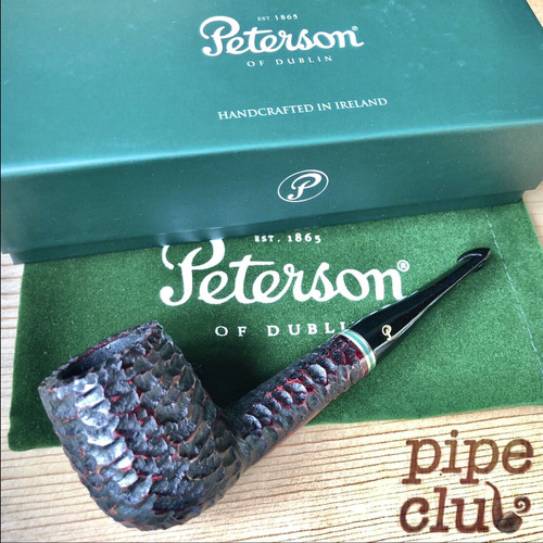 Peterson Emerald Rusticated Straight Billiard (106) P-Lip Tobacco Pipe - New