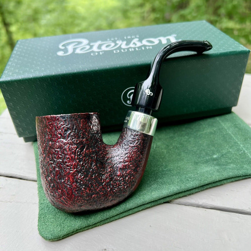 Peterson Pub Pipe Sandblasted Bent P-Lip Tobacco Pipe LARGE XL XXL - New