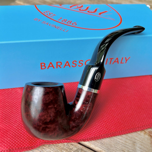 Rossi Rubino Antico Bent Billiard Oom Paul (8614) 6mm Filter Pipe by Savinelli - New