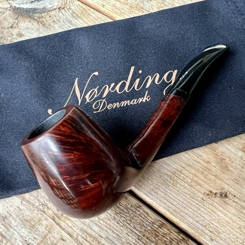 Erik Nording Valhalla Smooth Bent Brandy Briar Tobacco Pipe - NEW