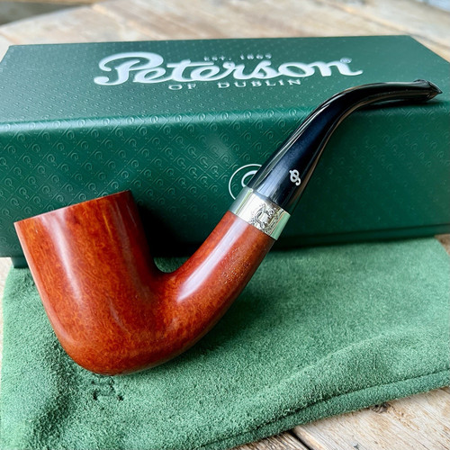 Peterson Sherlock Holmes Terracotta Rathbone P-Lip Pipe Sterling Silver - New