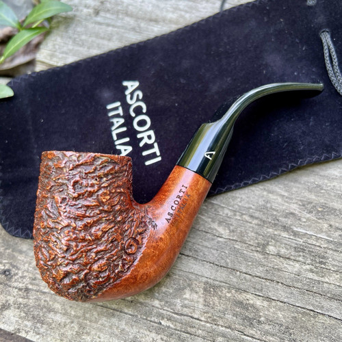 Ascorti Italia Carved Sei Oom Paul Briar Tobacco Pipe Italy Acrylic Stem - New