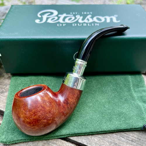 Peterson System Spigot Smooth Bent Apple (302) P-Lip Pipe - Sterling Silver