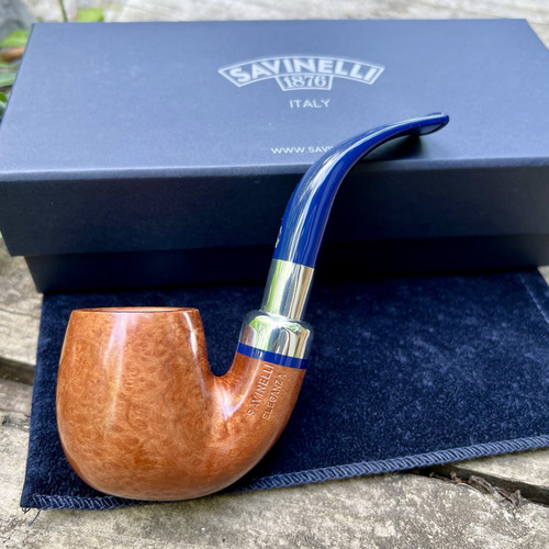 Savinelli Eleganza Smooth Natural Oom Paul (614) 6mm Filter Pipe - New