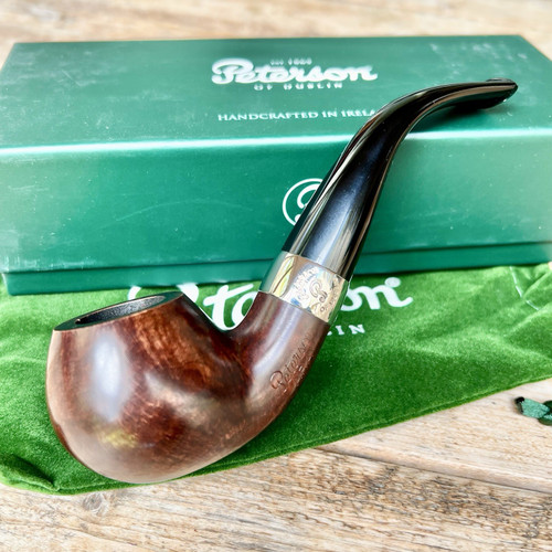 FISHTAIL Peterson Aran Smooth Nickel Mounted (03) Tobacco Pipe - New