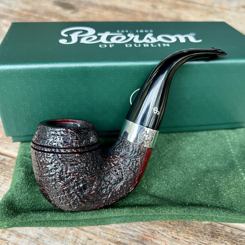 Peterson Sherlock Holmes Sandblasted Baskerville P-Lip Tobacco Pipe - New