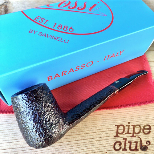 Rossi Sitting Rusticated Bent Canadian (8824) 6mm Filter Pipe by Savinelli - NEW