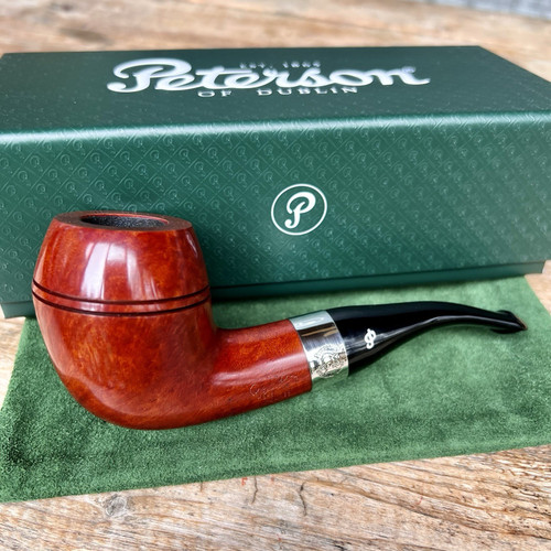Peterson Sherlock Holmes Terracotta Deerstalker P-Lip Pipe Sterling Silver - New