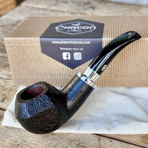 Chacom Skipper Sandblasted Black No. 995 Paneled Tobacco Pipe France - New