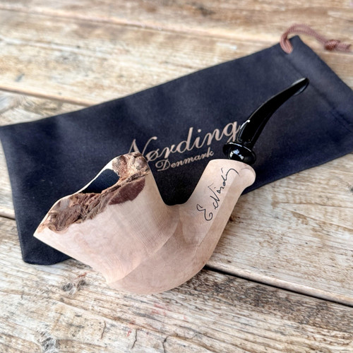 Erik Nording Signature Natural Unfinished Smooth Freehand Briar Tobacco Pipe NEW